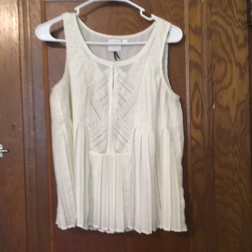 HD in Paris cream pleated tank top
